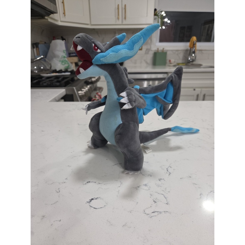 Official Pokemon Center Japan Mega Charizard X Sitting Posable Plush